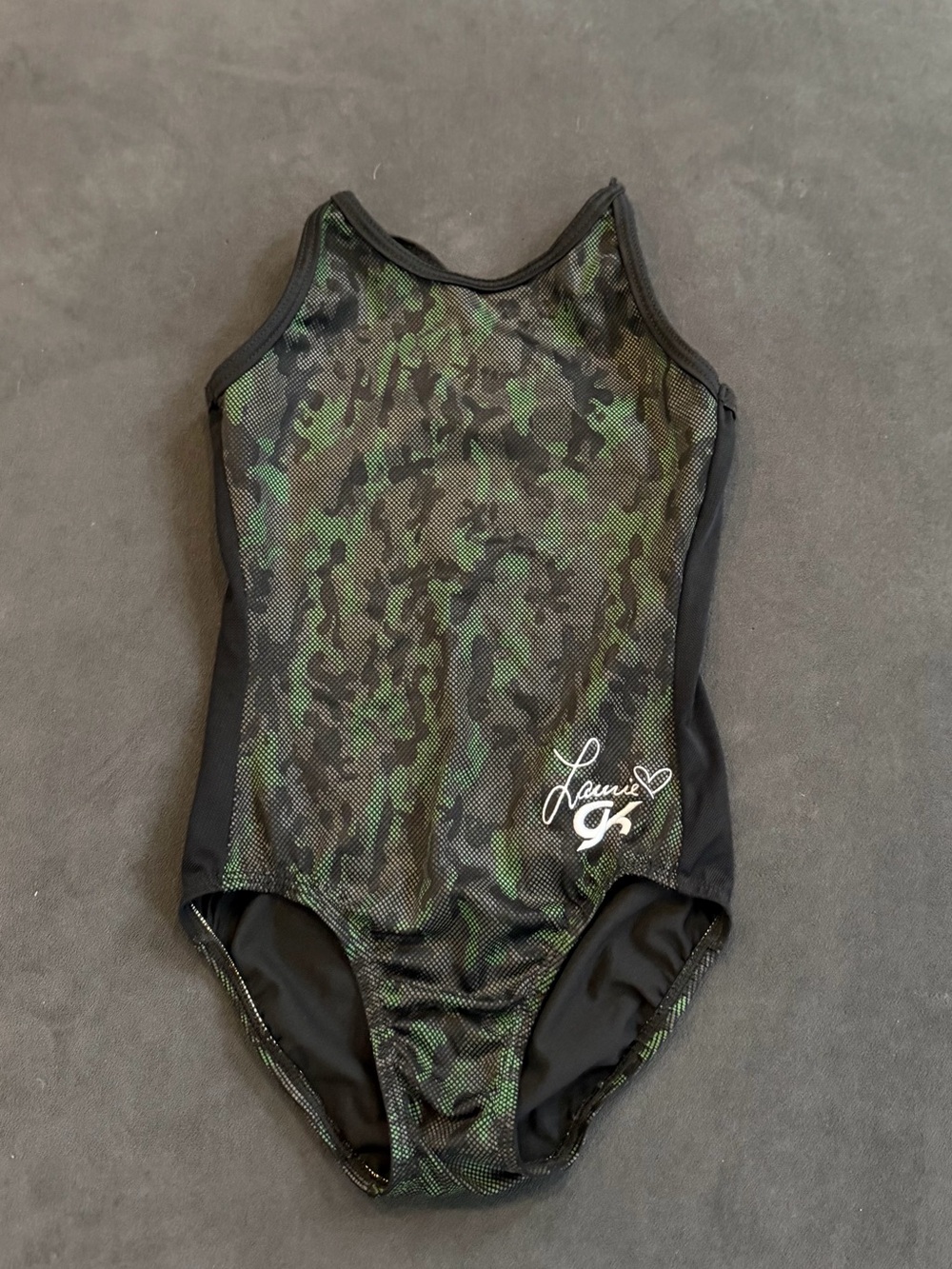 GK Green Camo Girls Gymnastics Leotard CL